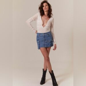 Bardot Zerah Denim Cargo Mini Skirt